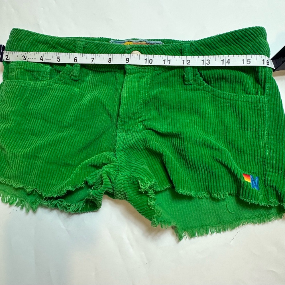 Aviator Nation Green Vintage Corduroy Shorts Size 24 - Picture 3 of 8